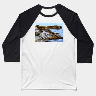 California Rocks in the Sea Baseball T-Shirt